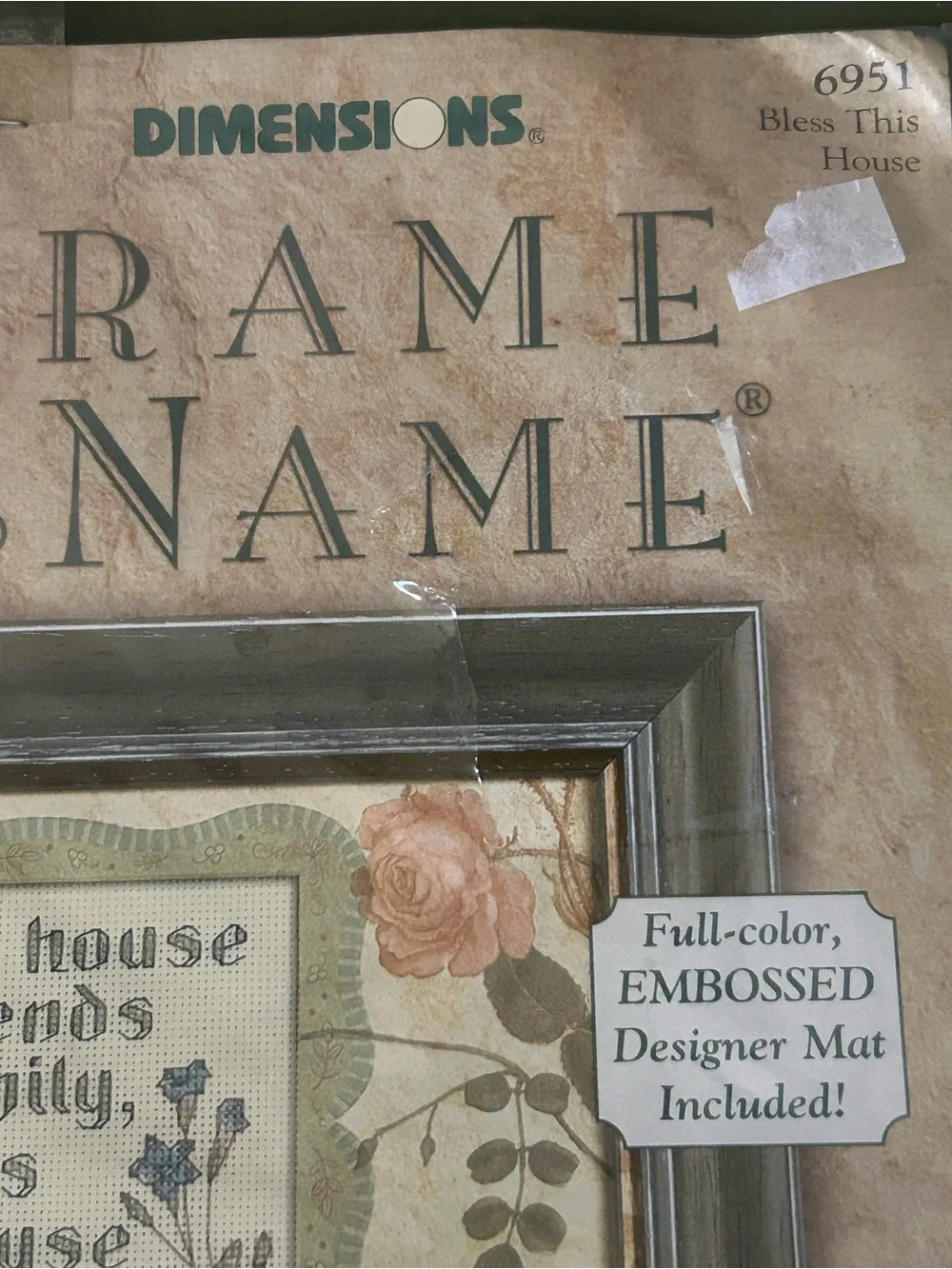 Dimensions Frame a Name 6951 Cross Stitch Kit Bless this House NEW
